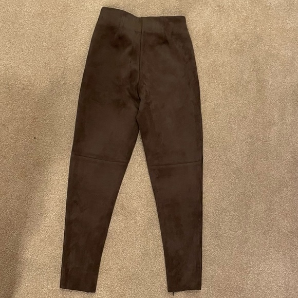 Zara Brown Suede Leggings - Picture 2 of 11